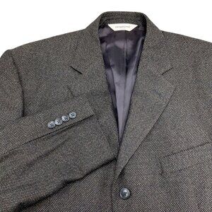 Pronto Uomo Blazer Men 42R Gray Tan Career Lanificio Galtes Wool Italy VTG‎